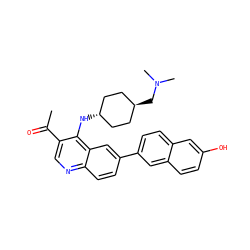CC(=O)c1cnc2ccc(-c3ccc4cc(O)ccc4c3)cc2c1N[C@H]1CC[C@H](CN(C)C)CC1 ZINC000473197761