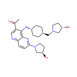 CC(=O)c1cnc2ccc(N3CC[C@@H](O)C3)nc2c1N[C@H]1CC[C@H](CN2CC[C@H](O)C2)CC1 ZINC000473164824