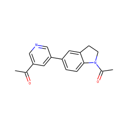 CC(=O)c1cncc(-c2ccc3c(c2)CCN3C(C)=O)c1 ZINC000082709263
