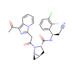 CC(=O)c1nc(CC(=O)N2[C@H](C(=O)N[C@H](CC#N)c3cccc(Cl)c3F)C[C@H]3C[C@H]32)n2ccccc12 ZINC000473179102
