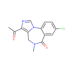 CC(=O)c1ncn2c1CN(C)C(=O)c1cc(Cl)ccc1-2 ZINC000013741316