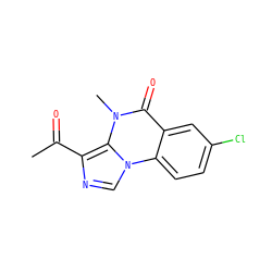 CC(=O)c1ncn2c3ccc(Cl)cc3c(=O)n(C)c12 ZINC000040861060