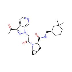 CC(=O)c1nn(CC(=O)N2[C@@H](C(=O)NC[C@@H]3CCCC(C)(C)C3)C[C@H]3C[C@H]32)c2cnccc12 ZINC001772630041