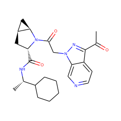CC(=O)c1nn(CC(=O)N2[C@H](C(=O)N[C@@H](C)C3CCCCC3)C[C@H]3C[C@H]32)c2cnccc12 ZINC001772603246