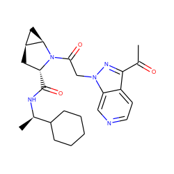 CC(=O)c1nn(CC(=O)N2[C@H](C(=O)N[C@H](C)C3CCCCC3)C[C@H]3C[C@H]32)c2cnccc12 ZINC001772592949