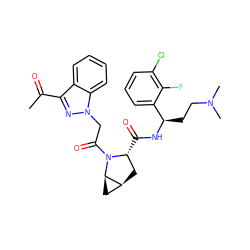 CC(=O)c1nn(CC(=O)N2[C@H](C(=O)N[C@H](CCN(C)C)c3cccc(Cl)c3F)C[C@H]3C[C@H]32)c2ccccc12 ZINC000473179067