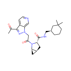 CC(=O)c1nn(CC(=O)N2[C@H](C(=O)NC[C@@H]3CCCC(C)(C)C3)C[C@H]3C[C@H]32)c2cnccc12 ZINC000217703816