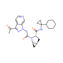 CC(=O)c1nn(CC(=O)N2[C@H](C(=O)NC3(C4CCCCC4)CC3)C[C@H]3C[C@H]32)c2cnccc12 ZINC001772601213
