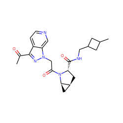 CC(=O)c1nn(CC(=O)N2[C@H](C(=O)NCC3CC(C)C3)C[C@H]3C[C@H]32)c2cnccc12 ZINC001772621461
