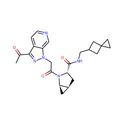 CC(=O)c1nn(CC(=O)N2[C@H](C(=O)NCC3CC4(CC4)C3)C[C@H]3C[C@H]32)c2cnccc12 ZINC001772602907