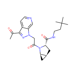 CC(=O)c1nn(CC(=O)N2[C@H](C(=O)NCCC(C)(C)C)C[C@H]3C[C@H]32)c2cnccc12 ZINC000210588560