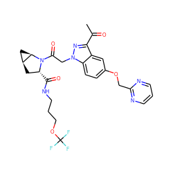 CC(=O)c1nn(CC(=O)N2[C@H](C(=O)NCCCOC(F)(F)F)C[C@H]3C[C@H]32)c2ccc(OCc3ncccn3)cc12 ZINC000149261620
