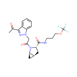 CC(=O)c1nn(CC(=O)N2[C@H](C(=O)NCCCOC(F)(F)F)C[C@H]3C[C@H]32)c2ccccc12 ZINC000210578983