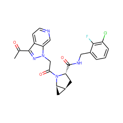 CC(=O)c1nn(CC(=O)N2[C@H](C(=O)NCc3cccc(Cl)c3F)C[C@H]3C[C@H]32)c2cnccc12 ZINC000143970925