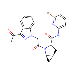 CC(=O)c1nn(CC(=O)N2[C@H](C(=O)Nc3cccc(Br)n3)C[C@H]3C[C@H]32)c2ccccc12 ZINC001772575372