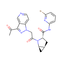 CC(=O)c1nn(CC(=O)N2[C@H](C(=O)Nc3cccc(Br)n3)C[C@H]3C[C@H]32)c2ccncc12 ZINC000473228950