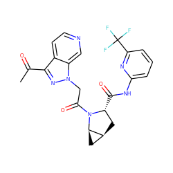 CC(=O)c1nn(CC(=O)N2[C@H](C(=O)Nc3cccc(C(F)(F)F)n3)C[C@H]3C[C@H]32)c2cnccc12 ZINC000473179731