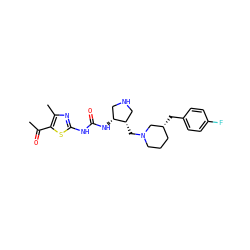 CC(=O)c1sc(NC(=O)N[C@@H]2CNC[C@@H]2CN2CCC[C@@H](Cc3ccc(F)cc3)C2)nc1C ZINC000028975216