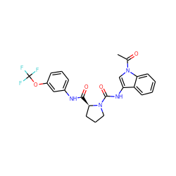 CC(=O)n1cc(NC(=O)N2CCC[C@H]2C(=O)Nc2cccc(OC(F)(F)F)c2)c2ccccc21 ZINC000148303909
