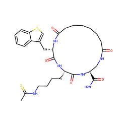 CC(=S)NCCCC[C@@H]1NC(=O)[C@H](Cc2csc3ccccc23)NC(=O)CCCCCCC(=O)NC[C@@H](C(N)=O)NC1=O ZINC001772598168