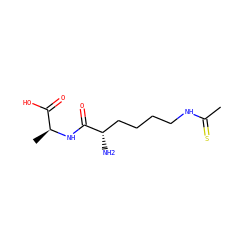CC(=S)NCCCC[C@H](N)C(=O)N[C@@H](C)C(=O)O ZINC000072125958