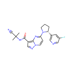 CC(C)(C#N)NC(=O)c1cnn2ccc(N3CCC[C@@H]3c3cncc(F)c3)nc12 ZINC000169704166