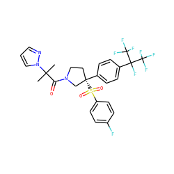 CC(C)(C(=O)N1CC[C@](c2ccc(C(F)(C(F)(F)F)C(F)(F)F)cc2)(S(=O)(=O)c2ccc(F)cc2)C1)n1cccn1 ZINC001772636009