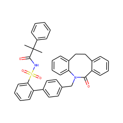 CC(C)(C(=O)NS(=O)(=O)c1ccccc1-c1ccc(CN2C(=O)c3ccccc3CCc3ccccc32)cc1)c1ccccc1 ZINC000026648131
