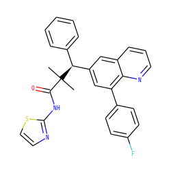 CC(C)(C(=O)Nc1nccs1)[C@@H](c1ccccc1)c1cc(-c2ccc(F)cc2)c2ncccc2c1 ZINC000096284250