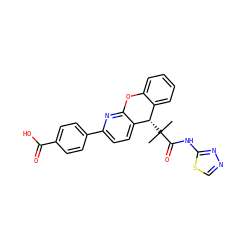 CC(C)(C(=O)Nc1nncs1)[C@H]1c2ccccc2Oc2nc(-c3ccc(C(=O)O)cc3)ccc21 ZINC000073165565