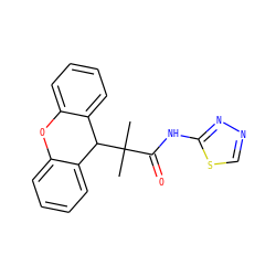 CC(C)(C(=O)Nc1nncs1)C1c2ccccc2Oc2ccccc21 ZINC000072111148