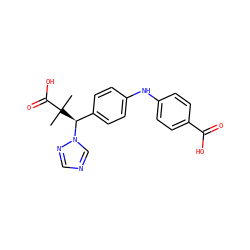 CC(C)(C(=O)O)[C@@H](c1ccc(Nc2ccc(C(=O)O)cc2)cc1)n1cncn1 ZINC000095563013