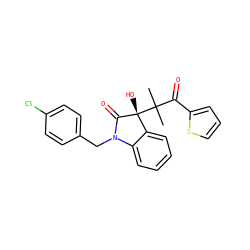 CC(C)(C(=O)c1cccs1)[C@@]1(O)C(=O)N(Cc2ccc(Cl)cc2)c2ccccc21 ZINC000071341343