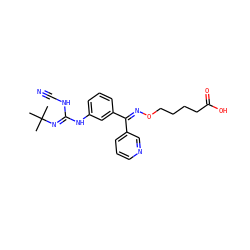 CC(C)(C)/N=C(\NC#N)Nc1cccc(/C(=N/OCCCCC(=O)O)c2cccnc2)c1 ZINC000013796639