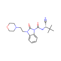 CC(C)(C)[C@@H](C#N)NC(=O)n1c(=O)n(CCN2CCOCC2)c2ccccc21 ZINC000040957093