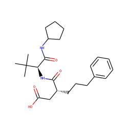 CC(C)(C)[C@H](NC(=O)[C@H](CCCc1ccccc1)CC(=O)O)C(=O)NC1CCCC1 ZINC000027642930