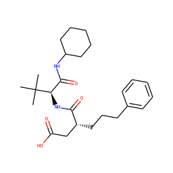 CC(C)(C)[C@H](NC(=O)[C@H](CCCc1ccccc1)CC(=O)O)C(=O)NC1CCCCC1 ZINC000027653156