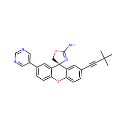 CC(C)(C)C#Cc1ccc2c(c1)[C@]1(COC(N)=N1)c1cc(-c3cncnc3)ccc1O2 ZINC000117735058