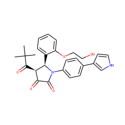 CC(C)(C)C(=O)[C@@H]1C(=O)C(=O)N(c2ccc(-c3cc[nH]c3)cc2)[C@@H]1c1ccccc1OCCO ZINC000169695222