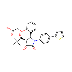 CC(C)(C)C(=O)[C@@H]1C(=O)C(=O)N(c2ccc(-c3cccs3)cc2)[C@@H]1c1ccccc1OCC(=O)O ZINC000169695089