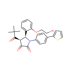 CC(C)(C)C(=O)[C@@H]1C(=O)C(=O)N(c2ccc(-c3cccs3)cc2)[C@@H]1c1ccccc1OCCO ZINC000169694994