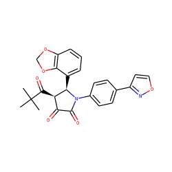 CC(C)(C)C(=O)[C@@H]1C(=O)C(=O)N(c2ccc(-c3ccon3)cc2)[C@@H]1c1cccc2c1OCO2 ZINC000169694942