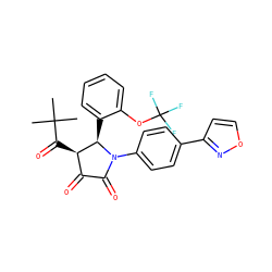 CC(C)(C)C(=O)[C@@H]1C(=O)C(=O)N(c2ccc(-c3ccon3)cc2)[C@@H]1c1ccccc1OC(F)(F)F ZINC000169694854
