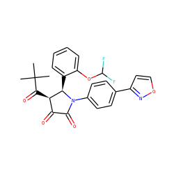 CC(C)(C)C(=O)[C@@H]1C(=O)C(=O)N(c2ccc(-c3ccon3)cc2)[C@@H]1c1ccccc1OC(F)F ZINC000169694958