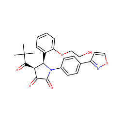 CC(C)(C)C(=O)[C@@H]1C(=O)C(=O)N(c2ccc(-c3ccon3)cc2)[C@@H]1c1ccccc1OCCO ZINC000169694950