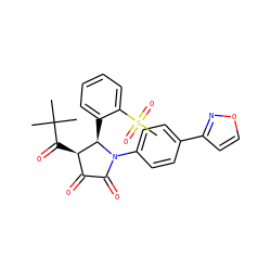 CC(C)(C)C(=O)[C@@H]1C(=O)C(=O)N(c2ccc(-c3ccon3)cc2)[C@@H]1c1ccccc1S(C)(=O)=O ZINC000169695055
