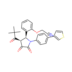 CC(C)(C)C(=O)[C@@H]1C(=O)C(=O)N(c2ccc(-c3ccsc3)cc2)[C@@H]1c1ccccc1OCC#N ZINC000169695307