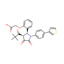 CC(C)(C)C(=O)[C@@H]1C(=O)C(=O)N(c2ccc(-c3ccsc3)cc2)[C@@H]1c1ccccc1OCC(=O)O ZINC000169695093