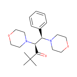 CC(C)(C)C(=O)[C@H]([C@@H](c1ccccc1)N1CCOCC1)N1CCOCC1 ZINC000019365925