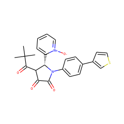 CC(C)(C)C(=O)C1C(=O)C(=O)N(c2ccc(-c3ccsc3)cc2)[C@H]1c1cccc[n+]1[O-] ZINC000096176463